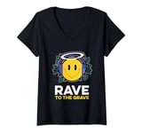 Womens Old Skool Raver, Love Raving, Rave To The Grave V-Neck T-Shirt