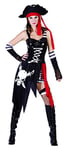 Rire Et Confetti - Ficpir031 - Déguisement pour Adulte - Costume Capitaine Pirate Tête De Mort - Femme - Taille L