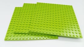 LEGO 3 x LIME PLATE Baseplate 16x16 Pin 12.8cm x 12.8cm x 0.5cm  BRAND NEW