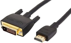 Amazon Basics Câble Adaptateur HDMI A vers DVI - 1.83 m (ne convient pas pour la connexion aux ports Péritel ou VGA), Pour Télévision, Noir