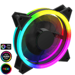 GameMax Velocity 12cm Rainbow ARGB Fan RTB 3pin M&F Aura Header 3pin/4pin Power