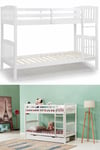 Wood Bunk Bed Comes With 2 Spring Mattresses For Kids Children Adults