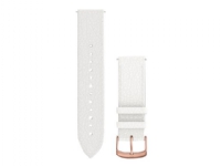 Garmin Quick Release Band - Klokkestropp for smart armbåndsur - 125 - 190 mm - white Italian leather, 18K rose gold PVD hardware - for Approach S40 Forerunner 245, 55, 645 Venu vívoactive 3 vívomove 3, HR, Luxe, Style