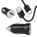 KP TECHNOLOGY Car Charger - Cigarette Lighter Adapter + Type C Data Cable for Oppo A5 2020 / Oppo A54 5G / Oppo A745G / Oppo A94 5G / Oppo Find X3 Lite/Find X3 Pro Neo/Oppo A53 A52 A91 A93 (Type C)