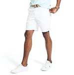 Nautica Men's Classic Fit Flat Front Stretch Solid Chino 8.5" Deck Shorts Casual, Bright White, 42