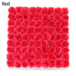 81pcs Rose Soap Flower Artificial Decor With Bear Red