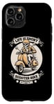 Coque pour iPhone 11 Pro Mobylette Squelette Moto Motard - Scooter Trotinette