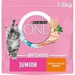 PURINA ONE Bifensis Junior | Croquettes Au Poulet pour Chaton | Sac de 1,5kg | Lot de 6