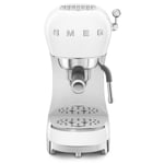 Smeg ECF02WHUK Freestanding Retro Espresso Coffee Machine - WHITE