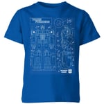 Transformers Optimus Prime Schematic Kids' T-Shirt - Royal Blue - 7-8 Years
