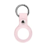 32nd Synthetic PU Leather Keyring Case Cover for Apple AirTag (2021), Protective Keychain Holder - Pink
