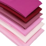 6 Fat Quarters Bundle -"Raspberry Ripple" Plain Solid Fabrics in Shades of Pink Through to Red. Ideal for Quilting and Crafting. 100% Cotton (Includes Free Patchwork Pattern by Overdale Fabrics)