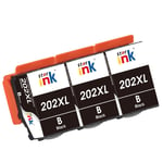 st@r ink 202XL Ink Cartridges for Epson 202 202xl ink cartridges black Compatible with Epson Expression Premium XP-6000 XP-6005 XP-6100 XP-6105 XP6000 XP6005 XP6100 XP6105 Printers (3 Pack)