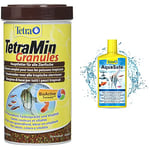 Tetra TetraMin - Aliments Premium Complet pour Tous Les Poissons Tropicaux - 500 ML & AquaSafe - Conditionneur d'eau Naturel pour Poissons tropicaux -Agit en 5 MN - Eau Douce et Eau de Mer -500 ML