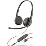 Plantronics Blackwire 325 - 300 Series - headset - på örat - kabelansluten - USB, 3,5 mm kontakt - svart - för Celsius H7510, J5010, W5010 LIFEBOOK E5410, E5510, U7310, U7410, U7510, U9310, U9310x