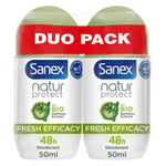 Déodorant Fresh Efficacy Bamboo Extract Bio Natur Protect Sanex - Les 2 Sticks De 50ml
