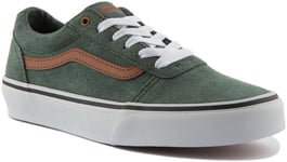 Vans Ward Youth Lace Up Suede Trainers In Green Brown Size UK 2 - 6