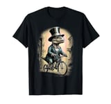 Dinosaur riding a bike with a top hat T-Shirt