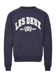 University Sweatshirt Tops Sweat-shirts & Hoodies Sweat-shirts Navy Les Deux