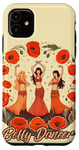 Coque pour iPhone 11 Belly Dancer Art Retro Bellydance Fleur de coquelicot rouge