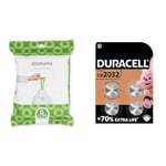 Brabantia Bin Liners, Size G, 23-30 L - 40 Bags,White,375668 & DURACELL 2032 Lithium Coin Batteries 3V (4 Pack) - Up to 70% Extra Life - Baby Secure Technology
