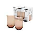Villeroy & Boch - Like Clay long drink glass set 2 pces, coloured glass brown, capacity 385 ml, Average