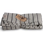 Lovely Linen-Misty Dug, Stribet mønster 145x300 cm, Black Stripe
