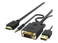 DLH - Câble HDMI - HDMI mâle pour HD-15 (VGA), jack mini, USB (alimentation uniquement) mâle - 1.8 m