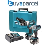 Makita DHP458 18v Combi Hammer + DTW251 18v Impact Wrench + 2 x 3.0ah + Charger