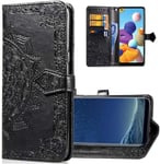 IMEIKONST Wallet Case for Motorola Moto G9 Play, Mandala Embossed Phone Case Premium PU Leather with Card Slot Holder Flip Magnetic Stand Cover for Motorola Moto G9 Play Mandala Black SD