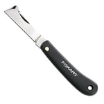 Fiskars Grafting Pen Knife K60, Total Length: 17 cm, Stainless Steel, Black, 1001625