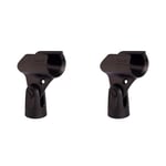 Shure A25D Microphone Clip - Break Resistant Stand Adapter for Handheld Wired Mics with Barrel Diameter (Pack of 2)