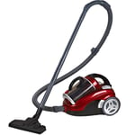 Caidi Bagless Cylinder Vacuum Cleaner, Cyclonic Carpet and Hard Floor Cleaner, Multi-cyclonic Technology with No Loss of Suction & Pet Turbo Head Ideal for Animal Fur or Hair - Red