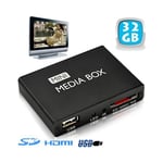 Mini passerelle multimédia lecteur vidéo HD 720p HDMI TV SD USB 32 Go