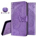 IMEIKONST Huawei Honor 20 Pro Case Elegant Embossed Flower Card Holder Bookstyle wallet PU Leather Durable Magnetic Closure Flip Kickstand Cover for Huawei Honor 20 Pro Butterfly Lavender SD