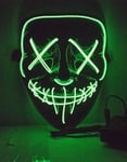Svart El Wire Purge Maske med Grønn LED-Lys