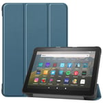 Case for All-New Kindle Fire HD 8 & Fire HD 8 Plus Tablet (10th Generation, 2020 Release), UGOcase Ultra Slim Premium PU Leather Lightweight Smart Stand Cover [Auto Sleep/Wake], Dark Green