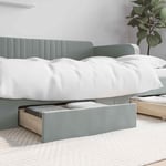 Bed Drawers 2 pcs Light Grey Engineered Wood and Velvet vidaXL
