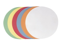 FRANKEN - Moderationskort - cirkel - 14 cm diameter - vit, gul, röd, grön, orange, ljusblå (paket om 500)