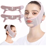 Skönhetsskulpterande sovmask, återanvändbar V-linjeformande mask, V-linje lyftande mask ansiktssmalnande rem - Dubbelhaka reducerare-XinHan 2Pcs
