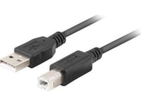 Lanberg Usb Cable Usb-A (M) -> Usb-B (M) 2.0 Cable 1.8M Black Ferrite Box Lanberg