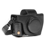 MegaGear MG688 Ever Ready Leather Case and Strap with Battery Access for Canon PowerShot G5 X Camera - Black