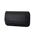 Cell Phone Belt Pouch for Smartphone, Universal Nylon Cross Pocket Velcro Closure, Compatible with 5.5 Inch-6.7 Inch Cell Phone - Black