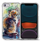 BCOV 2020 New iPhone SE Case,iPhone 8 Case,iPhone 7 Case, Cute Cat Painting Drop Protection Shockproof Case TPU Full Body Protective Scratch-Resistant Cover For iPhone 8/7
