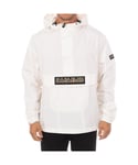 Napapijri Mens Hooded jacket with high collar NP0A4GCE man - White Polyamide - Size Medium
