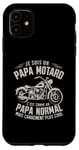 Coque pour iPhone 11 Papa Motard Humour Cadeau Motorcycle Moto Fête Des Pères