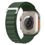 Alpine Loop Nylon Armband för Apple Watch Band 49mm 42mm 44mm 45mm 41mm 40mm 38mm Rem för iWatch Series Ultra 2/SE/9/8/7/6/5/4/3 Grön Green Ultra 2 1 49mm