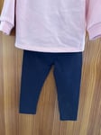 Juicy Couture Baby Girls Pink & Navy  2 Piece Tracksuit  Leggings Age 12 Months