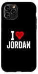 Design amusant rétro I Love Jordan avec un cœur rouge Coque pour iPhone 11 Pro
