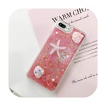 Sea Star Fish Rabbit Pearl Glitter Star Water Liquid Phone Case for iPhone 11 Pro X XS Max XR 6 6S 7 8 Plus 5 5S SE Soft Cover-2sea star gold-for iPhone X XS